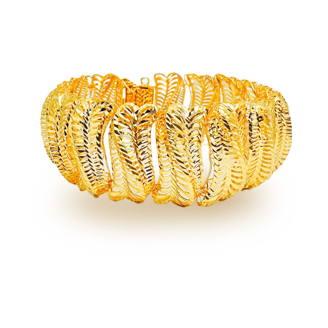 1C Rectangle Slanted Leaf Bracelet