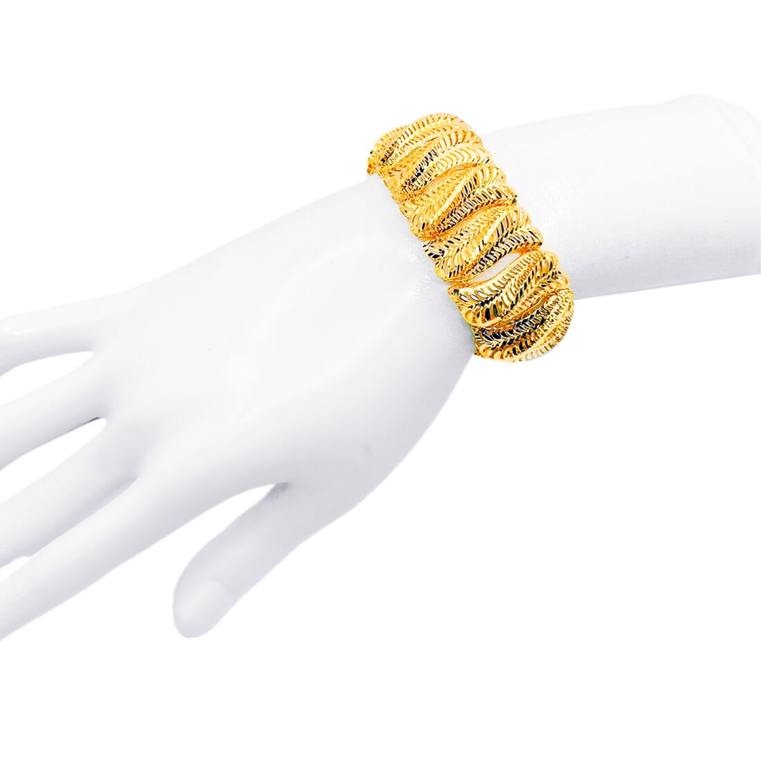 1C Rectangle Slanted Leaf Bracelet