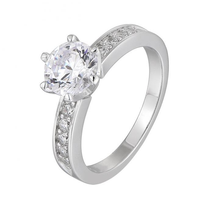 Classic Pavé-Shoulder Solitaire Engagement Ring
