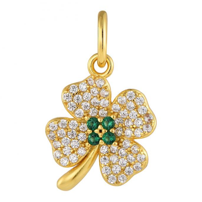 Diamond & Emerald Clover Pendant