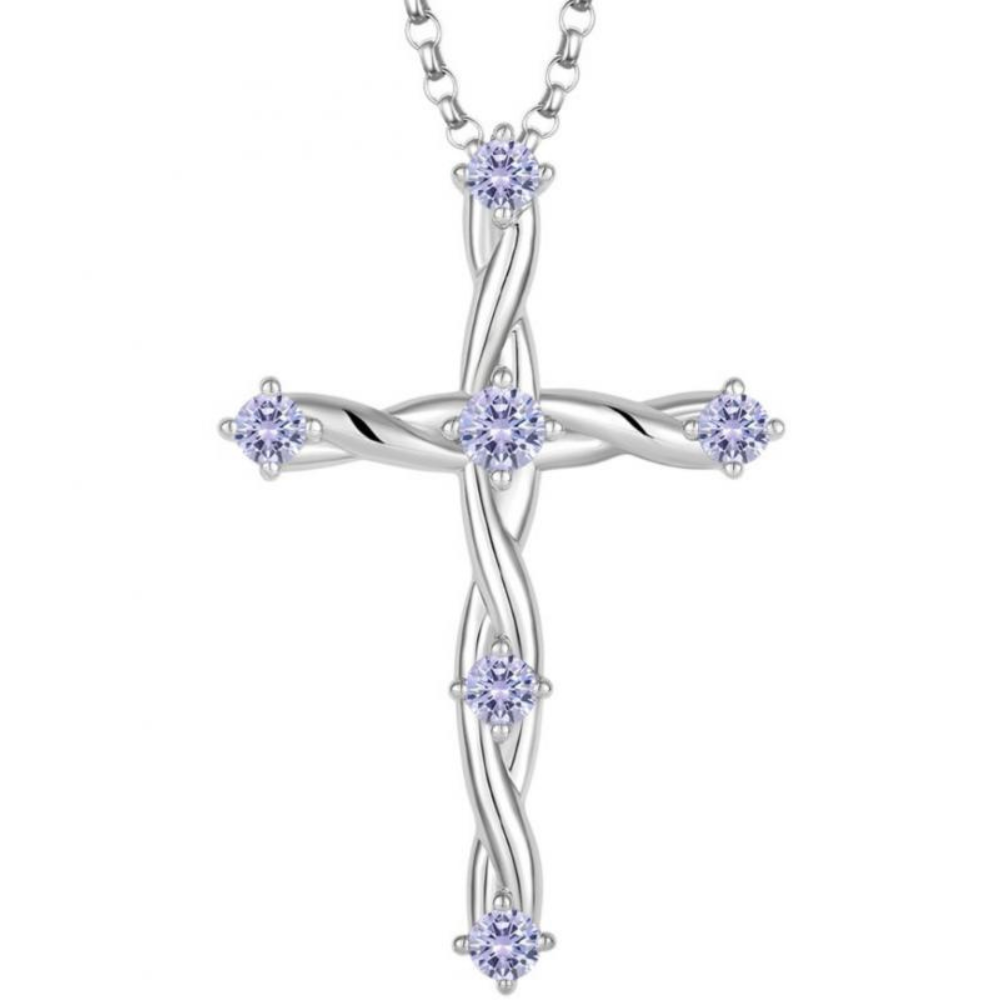 Diamond Cross with Pear-Shaped Brilliance