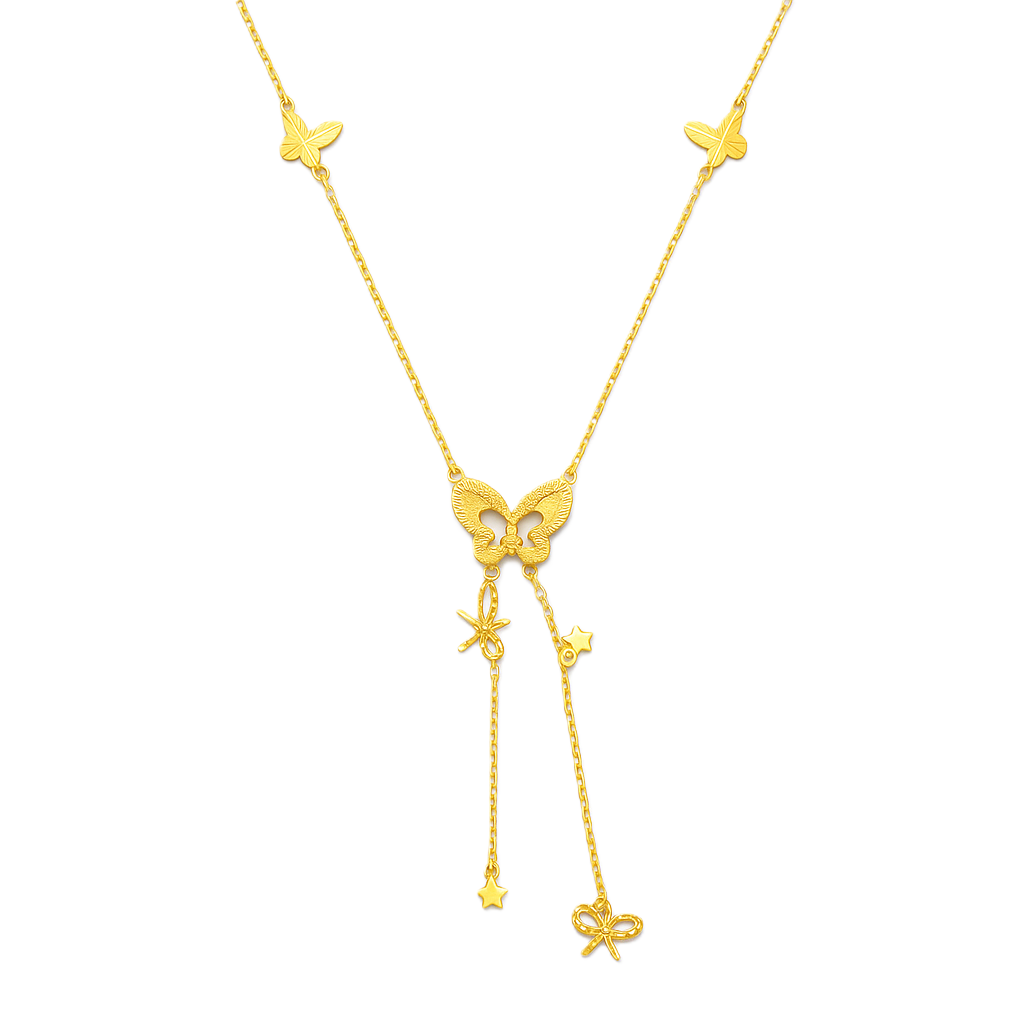 Enchanted Flutter 916 Gold Necklace