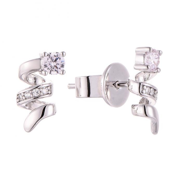 Eternal Grace Diamond Swirl Earrings