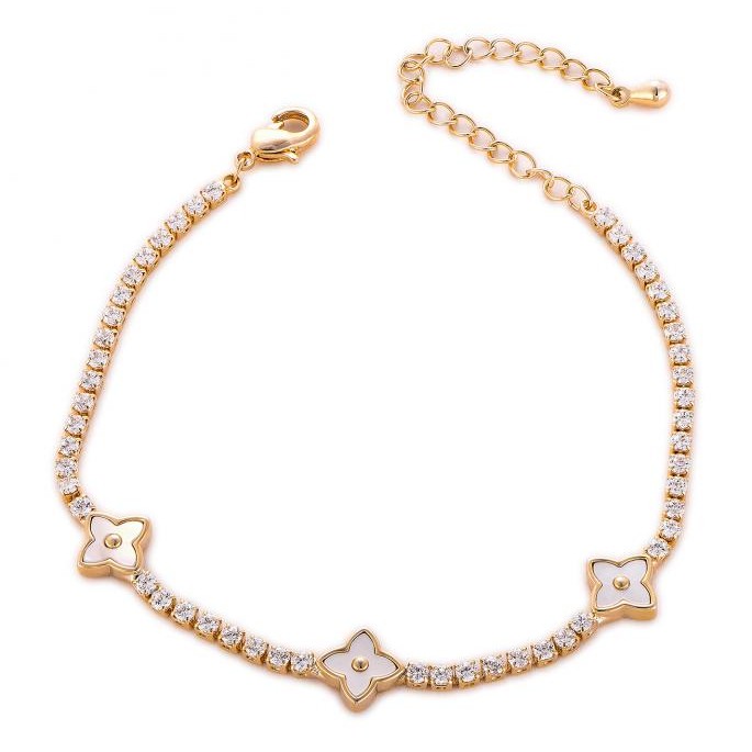 Golden Diamond Blossom Bracelet