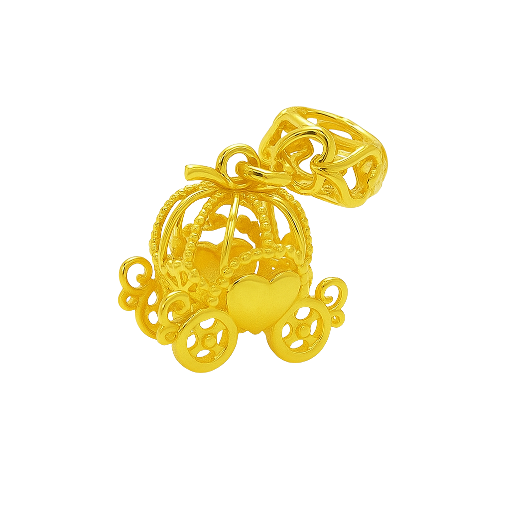 Golden Fairytale Carriage Charm