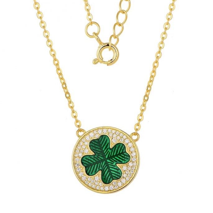 Green Clover Diamond Necklace