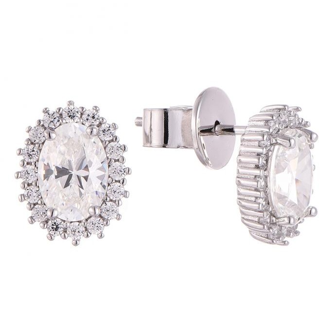 Luminous Embrace Oval-cut Diamond Halo Earrings