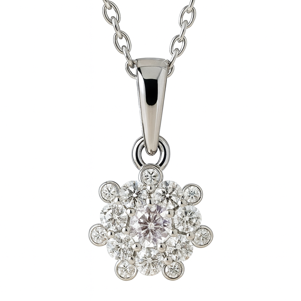 Morning Blossom Diamond Cluster Pendant
