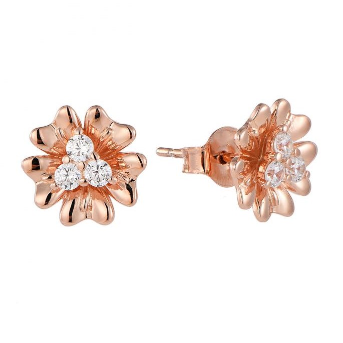 “Petals of Dawn” Diamond Cluster Stud Earrings