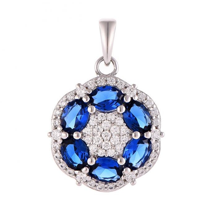 “Sapphire Radiance” Halo Pendant