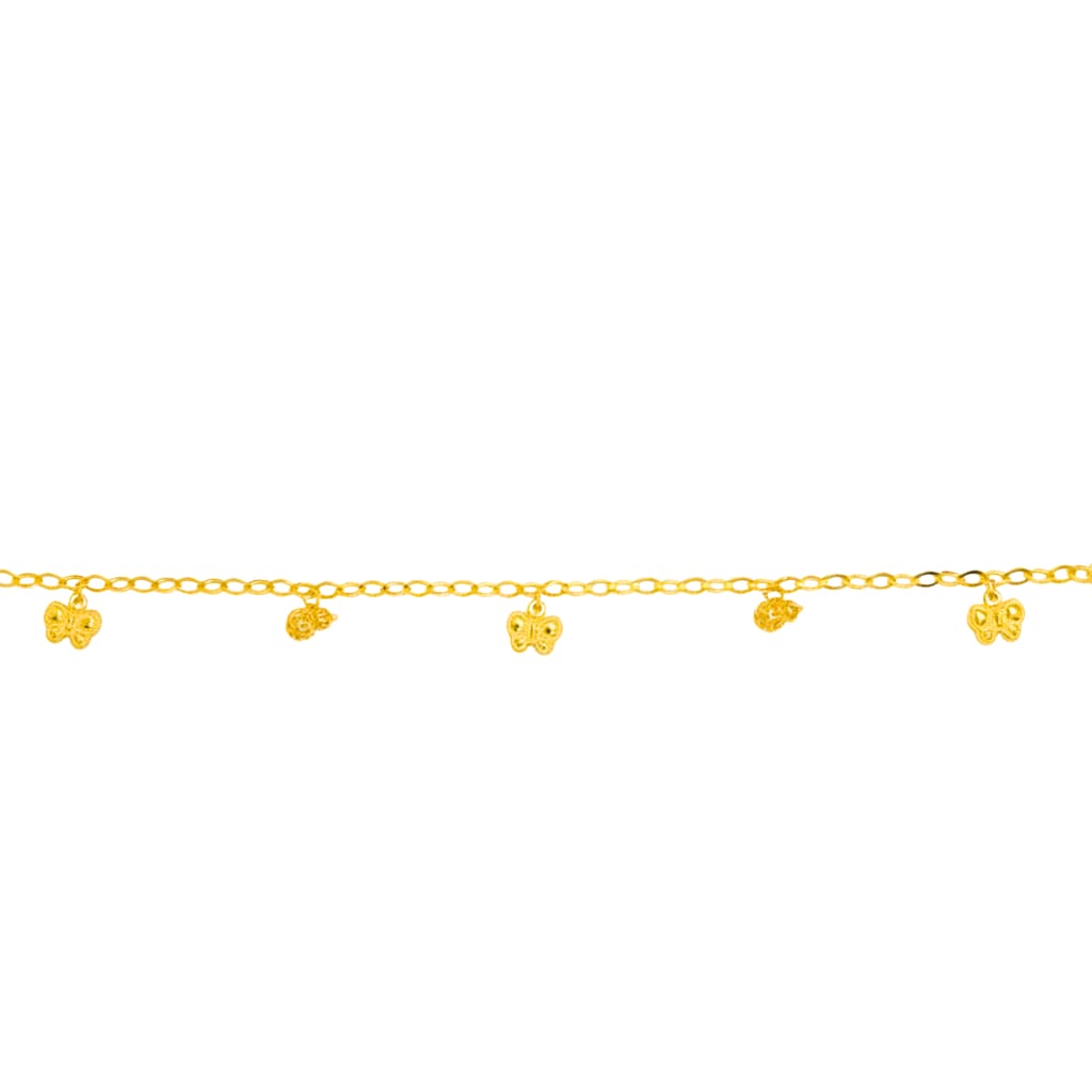 Sweet Bow 916 Gold Charm Bracelet