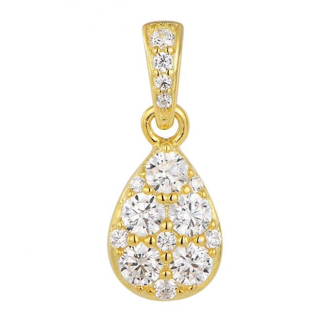 “Tear of Radiance” Diamond Cluster Pendant