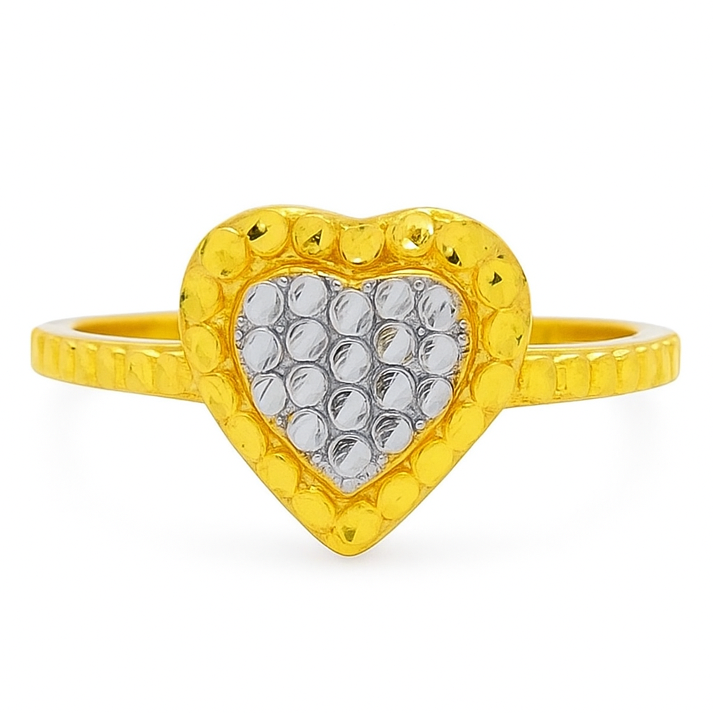Two-Tone Heart Ring: Modern Affection