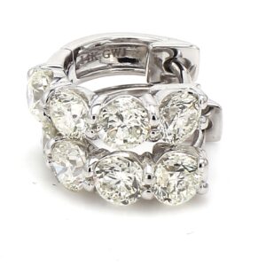 0.50' Huggy earrings with shared prong set (8) round diamonds.  D2.34ct.t.w.