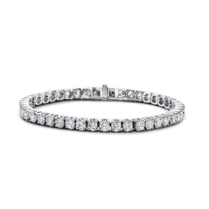 7' Tennis bracelet with crown head prong set (45) round diamonds.  D9.00ct.t.w.